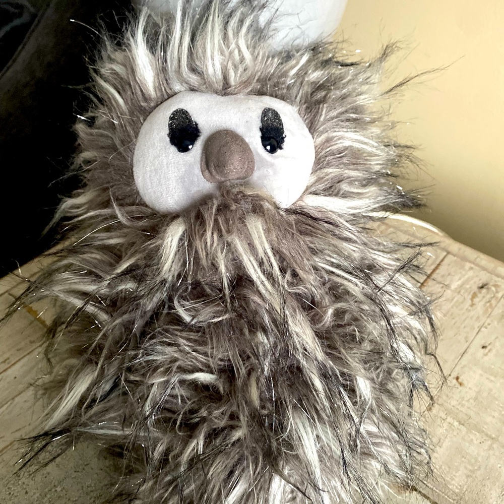 JellyCat Gloria The Owl Grey Fuzzy 10” Plush Stuffed Animal Silver Hair